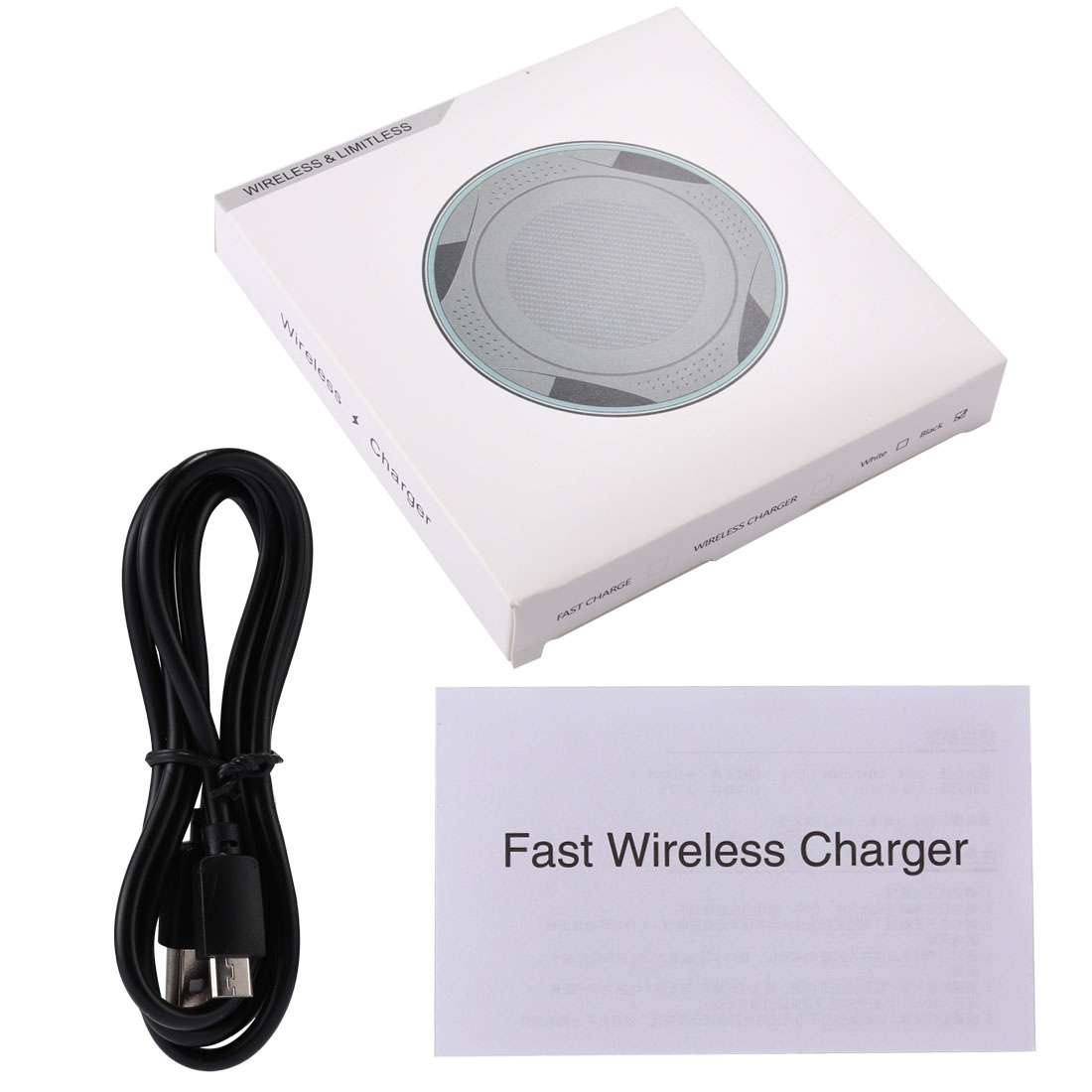 5V 2A Fast Charging Qi Wireless Charger Pad Station with Micro USB Cable(Black)