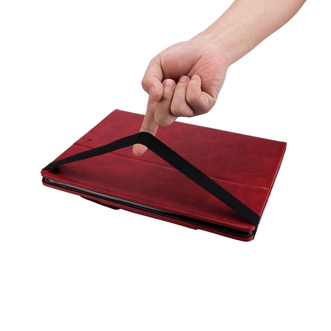 Horizontal Flip Leather Case for iPad Pro 12.9 (2017) & Pro 12.9 (2015), with Double Car ... (Red)