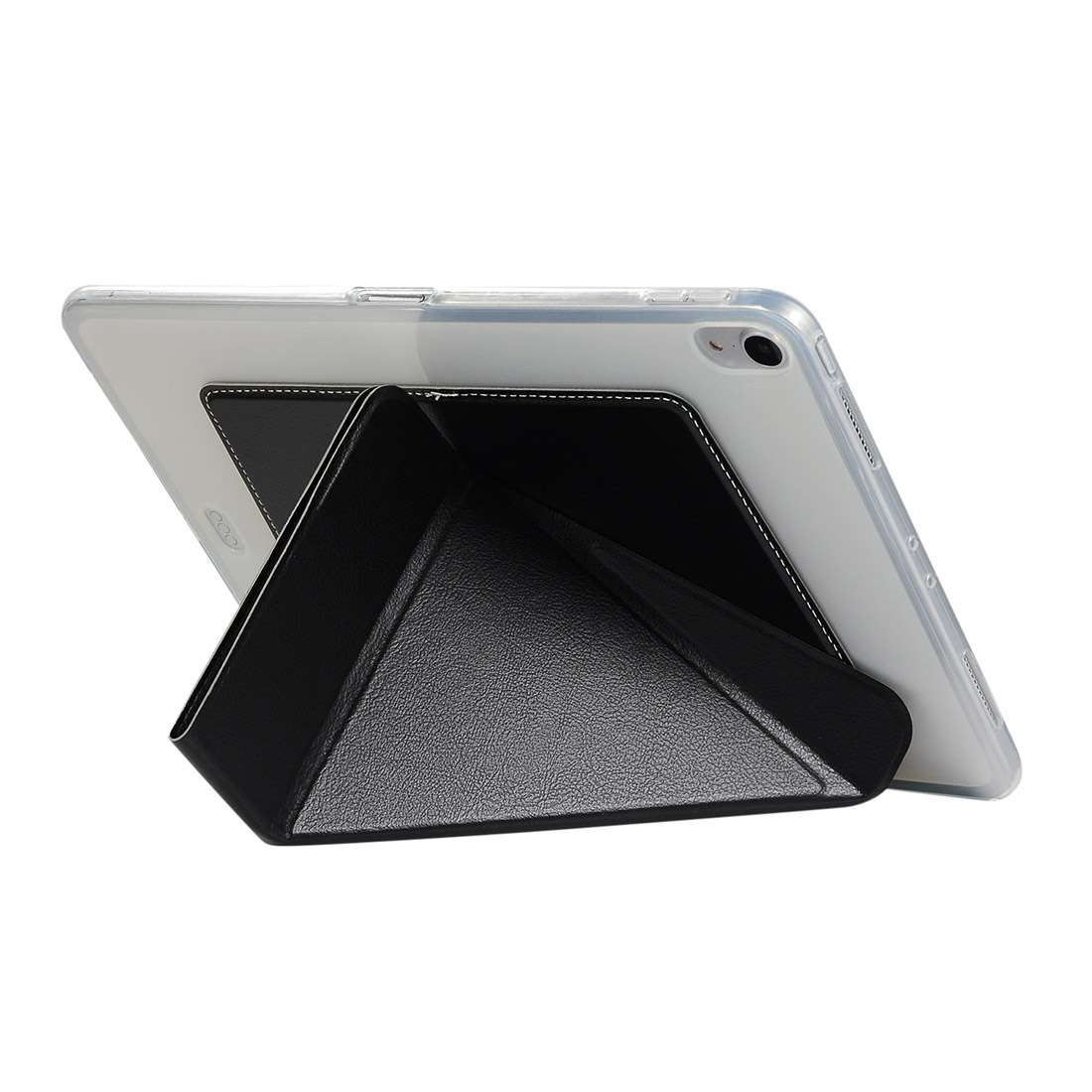 PU Leather Case for iPad Pro 11 inch (2018), with Multi-folding Holder & Sleep / Wake ... (Black)