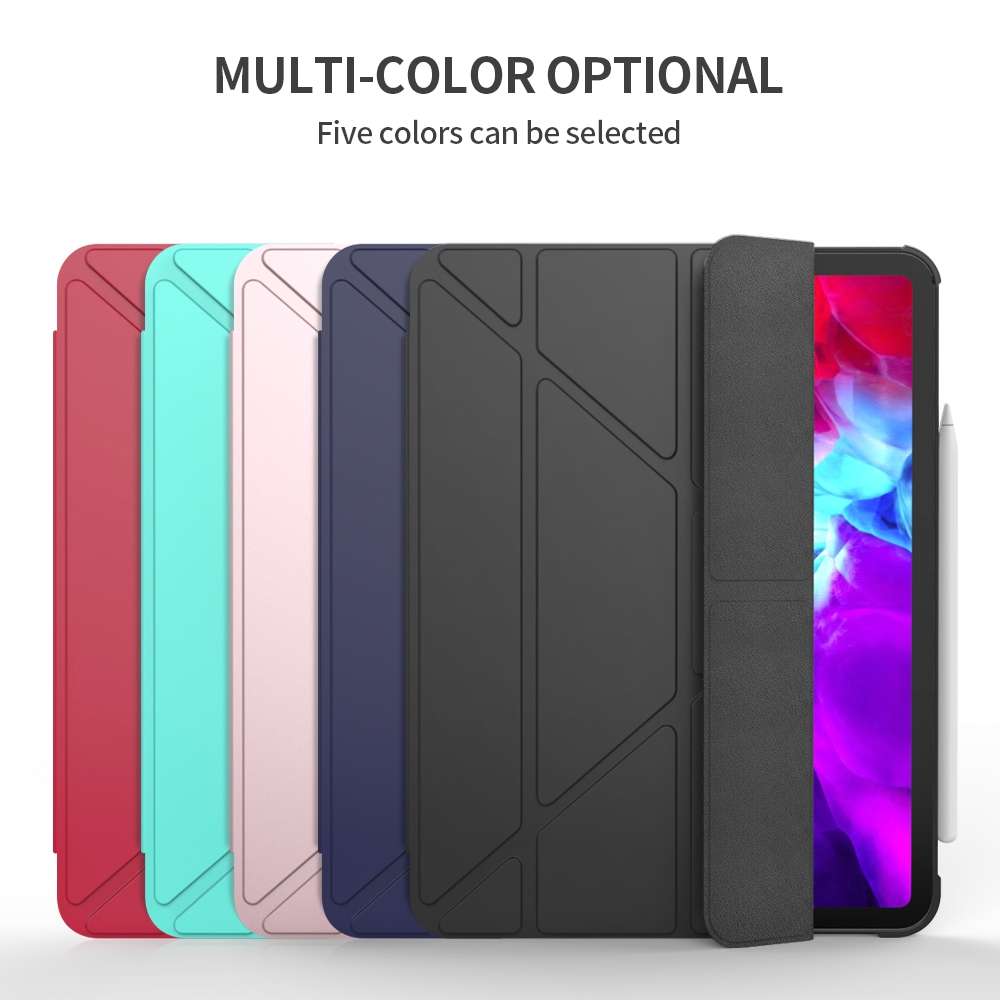 Multi-folding TPU Leather Tablet Case for iPad Pro 11 2022 / 2021 / 2020 / 2018 (Red)