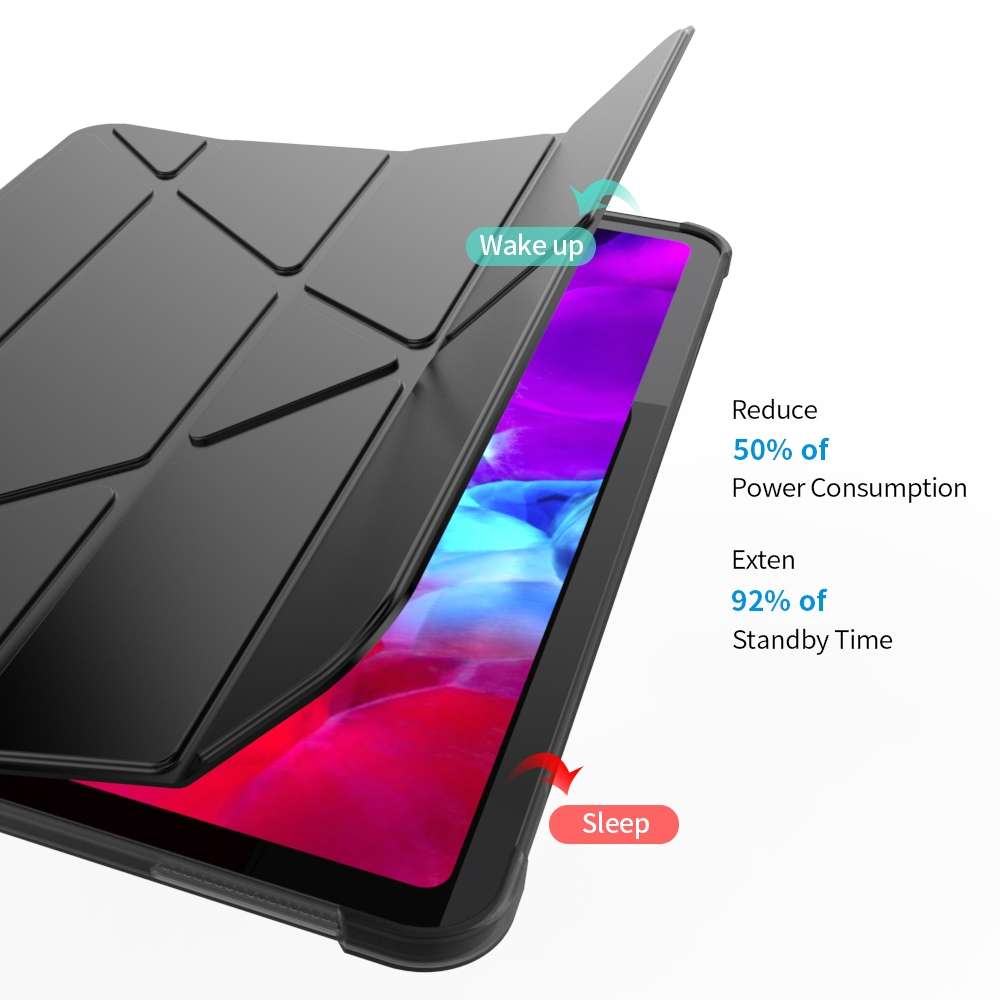 Multi-folding TPU Leather Tablet Case for iPad Pro 11 2022 / 2021 / 2020 / 2018 (Red)