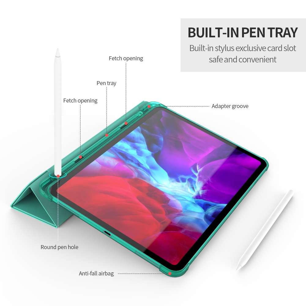 Multi-folding TPU Leather Tablet Case for iPad Pro 11 2022 / 2021 / 2020 / 2018 (Red)
