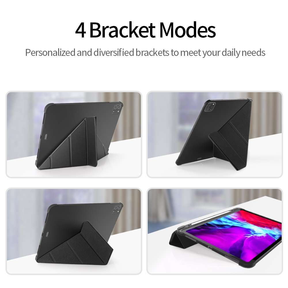 Multi-folding TPU Leather Tablet Case for iPad Pro 11 2022 / 2021 / 2020 / 2018 (Red)