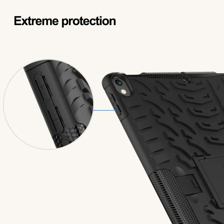 Tire Texture TPU+PC Shockproof Case for iPad Air 2019 / Pro 10.5 inch, with Holder & P ... (Black)
