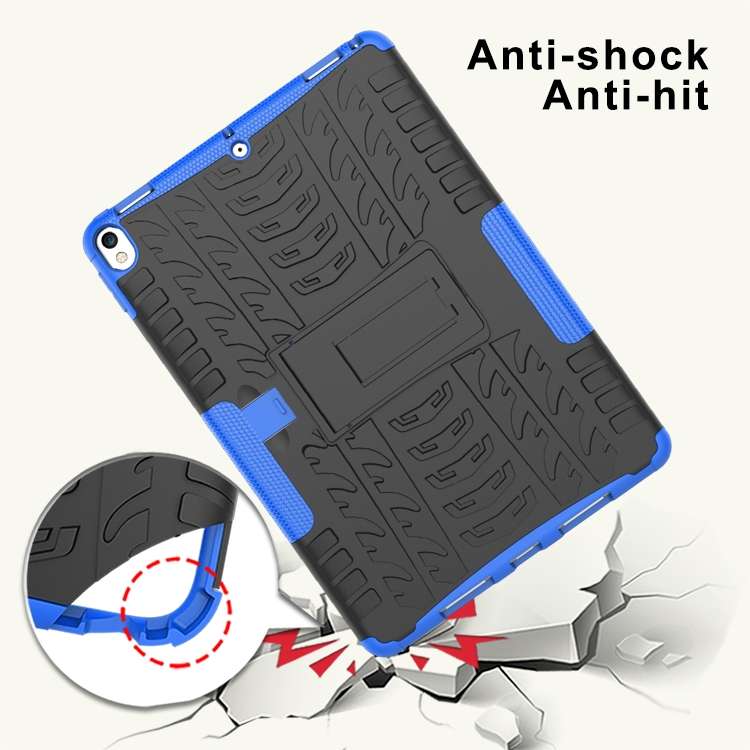 Tire Texture TPU+PC Shockproof Case for iPad Air 2019 / Pro 10.5 inch, with Holder & Pe ... (Blue)