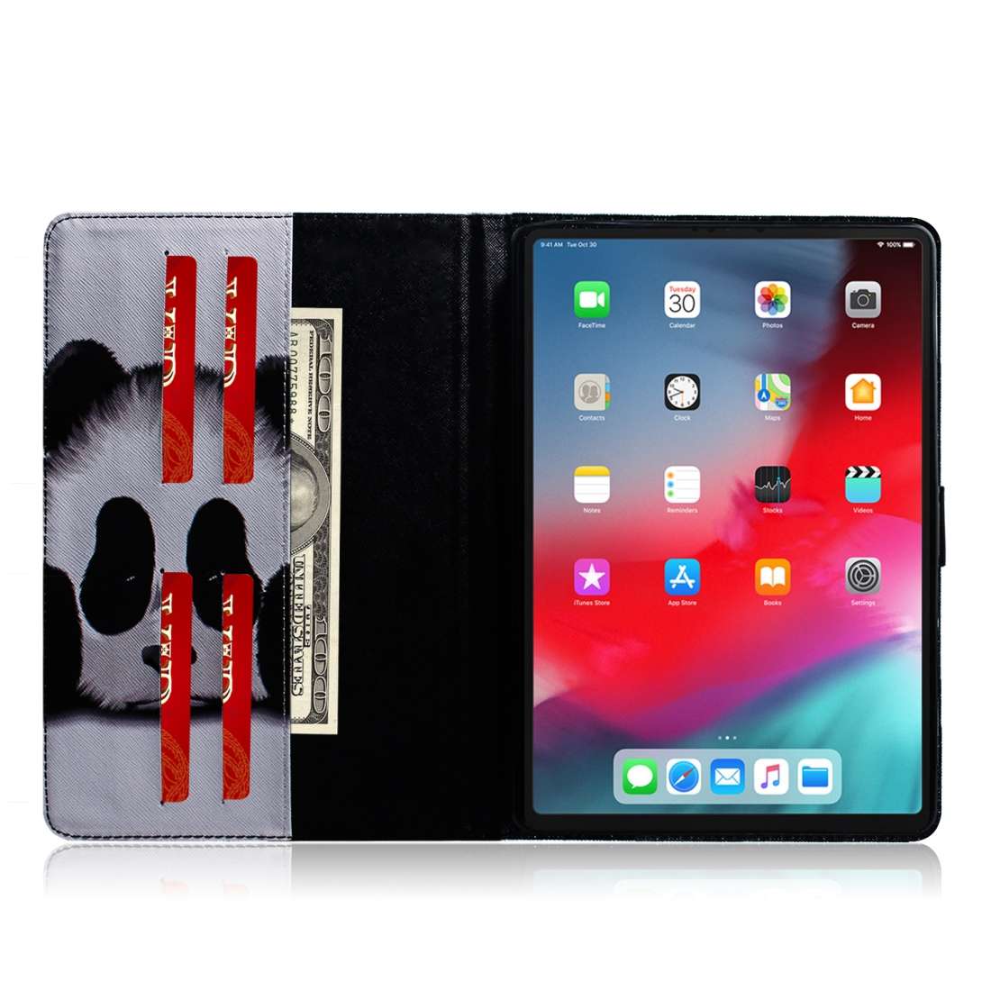 Panda Pattern Horizontal Flip Leather Case for iPad Pro 11 inch (2018), with Holder & Card Slot &