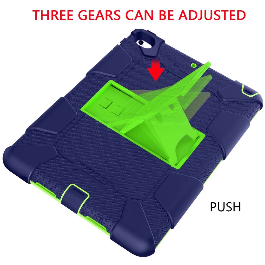 Shockproof Two-color Silicone Protection Shell for iPad Mini 2019 & 4 ... (Navy Blue+Yellow-green)