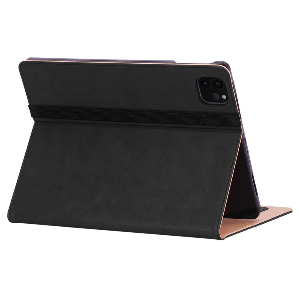 For iPad Pro 12.9 (2020) Retro Texture PU + TPU Horizontal Flip Leather Tablet Case wi ... (Black)