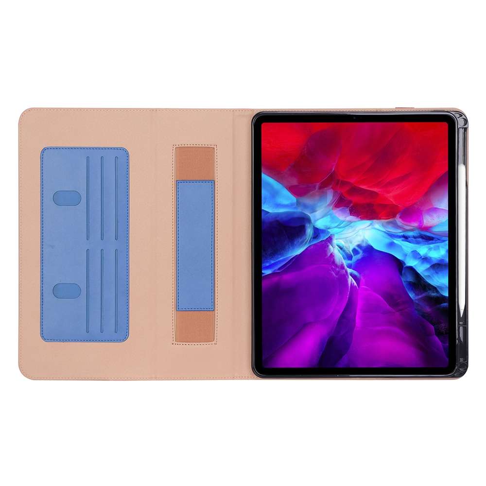For iPad Pro 12.9 (2020) Retro Texture PU + TPU Horizontal Flip Leather Tablet Case wit ... (Blue)