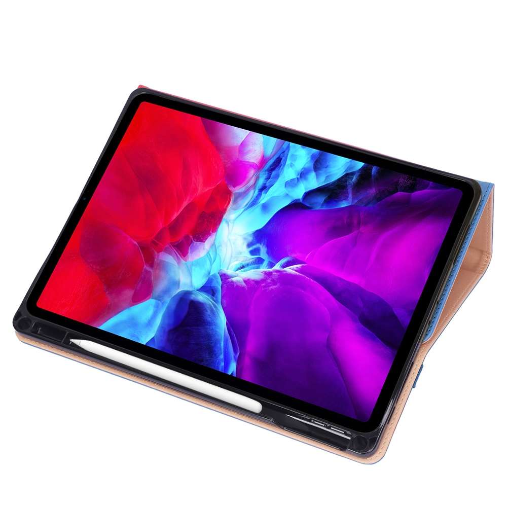 For iPad Pro 12.9 (2020) Retro Texture PU + TPU Horizontal Flip Leather Tablet Case wit ... (Blue)