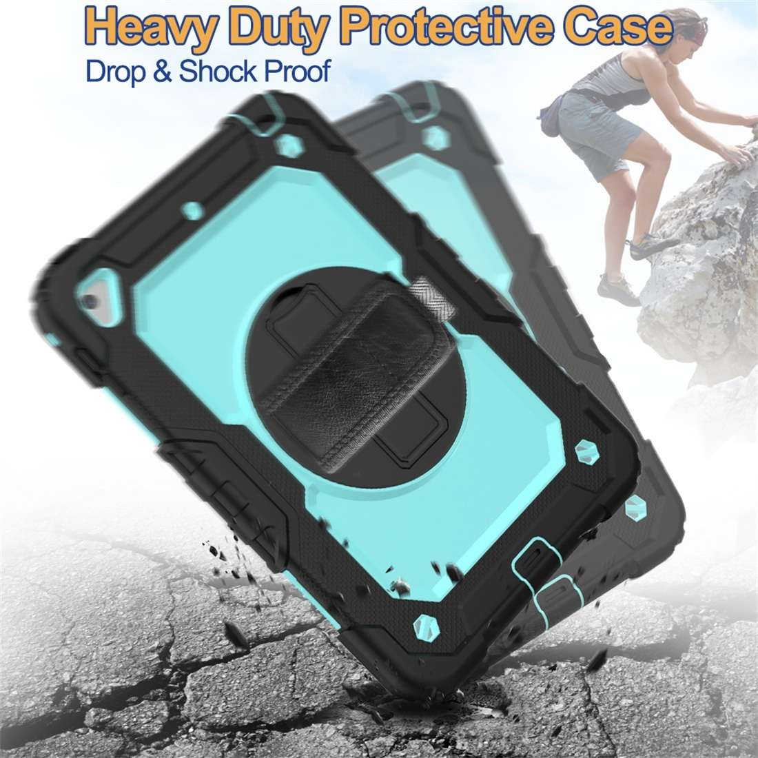 Shockproof Black Silica Gel + Colorful PC Protective Case for iPad Mini 2019 / Min ... (Baby Blue)