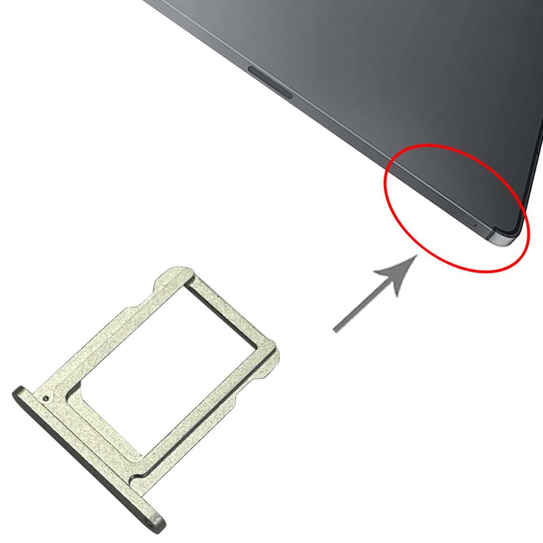 SIM Card Tray for iPad Pro 12.9 inch 2021 (5th gen) A2379 A2461 A2462 (Grey)