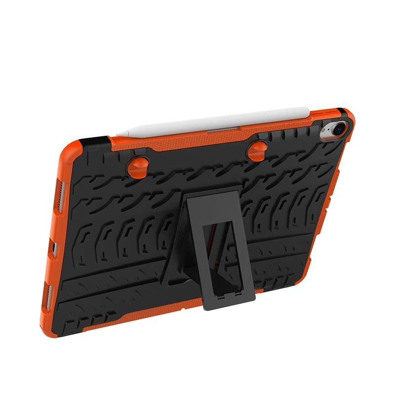 Tire Texture TPU+PC Shockproof Case for iPad Pro 11 inch (2018), with Holder & Pen Slot (Orange)
