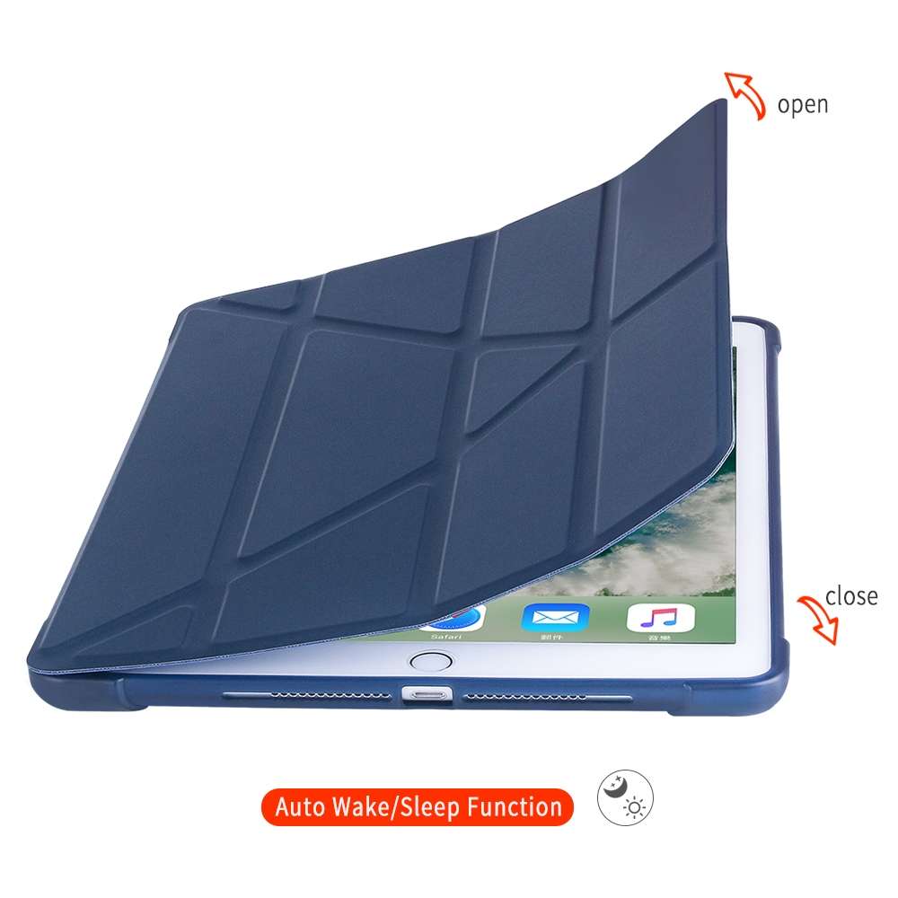 Multi-folding Shockproof TPU Protective Case for iPad 9.7 (2018) / 9.7 (2017) / air ... (Black)
