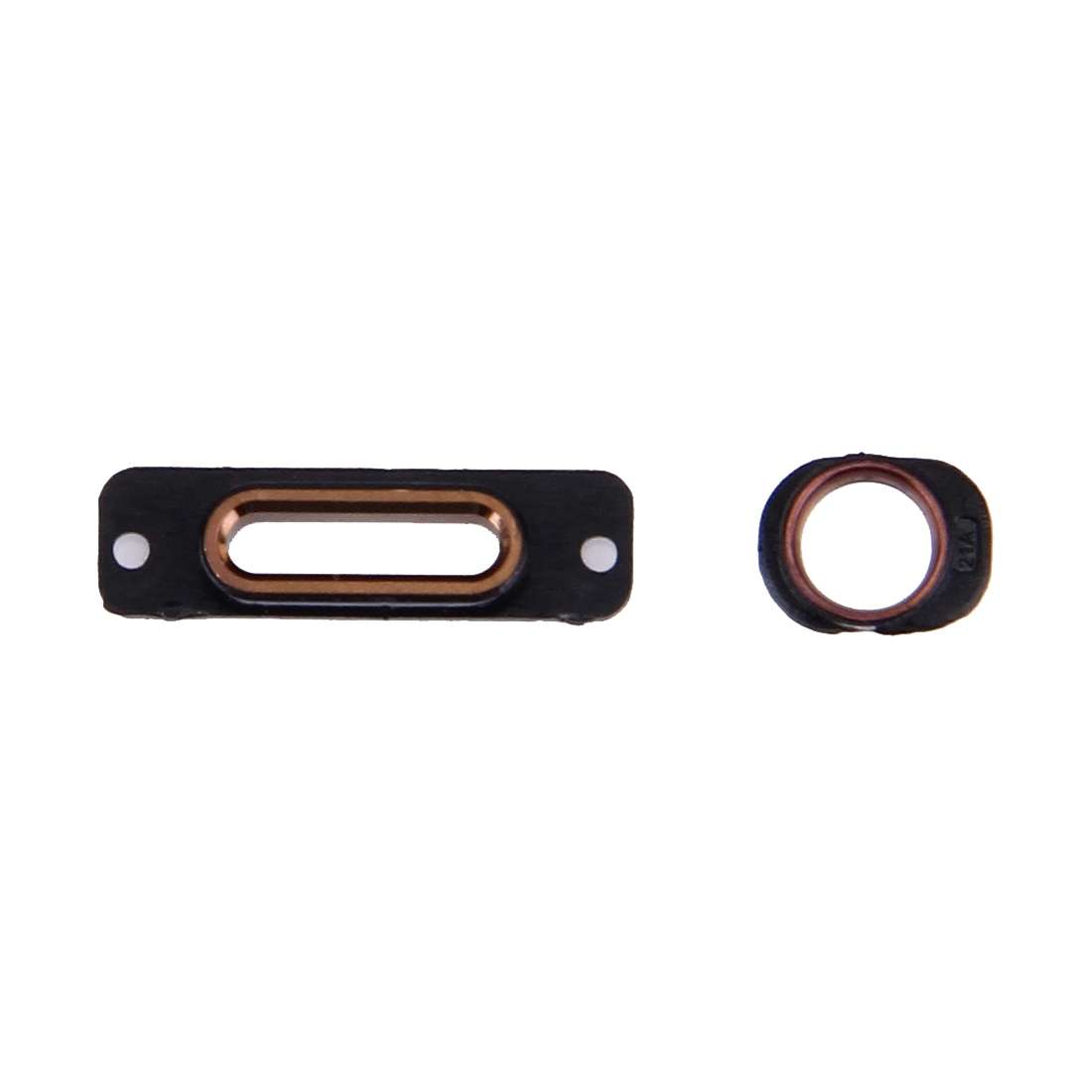 10 PCS 2 in 1 for iPhone SE Charging Port Retaining Brackets + Headphone Jack Rings(Rose Gold)
