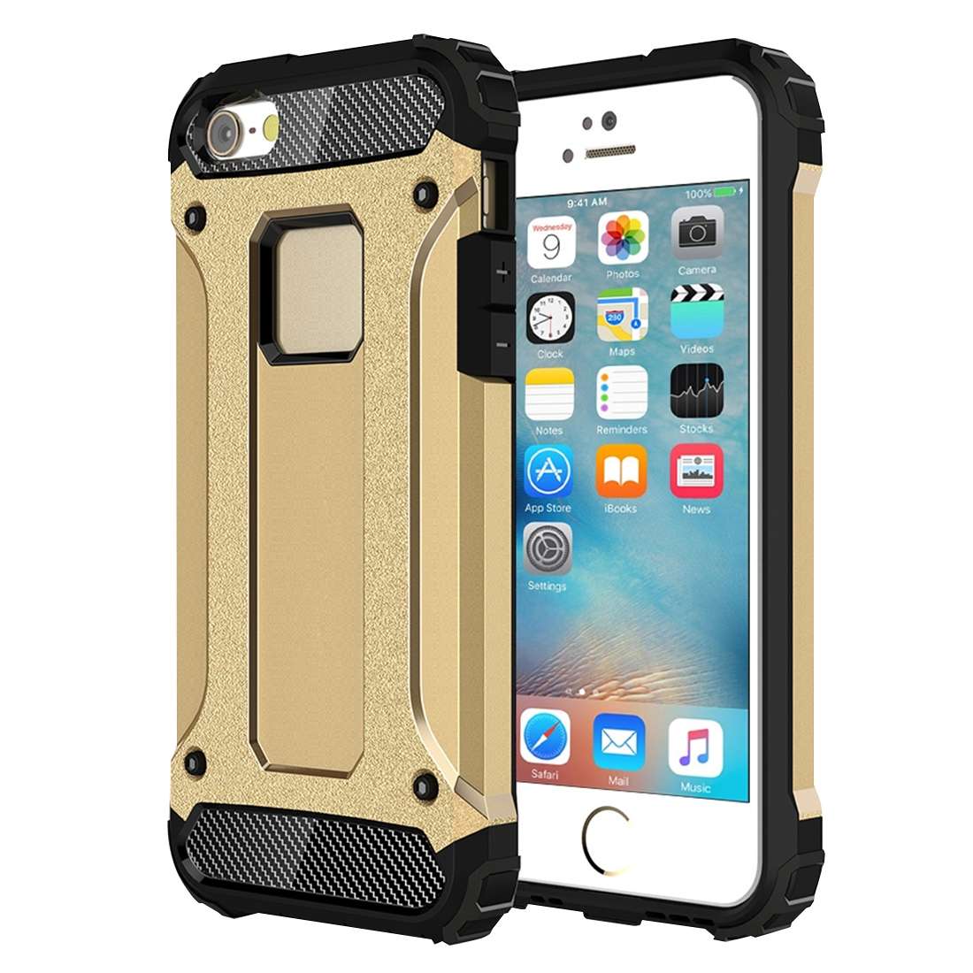 Tough Armor TPU + PC Combination Case for iPhone SE & 5 & 5s(Grey)
