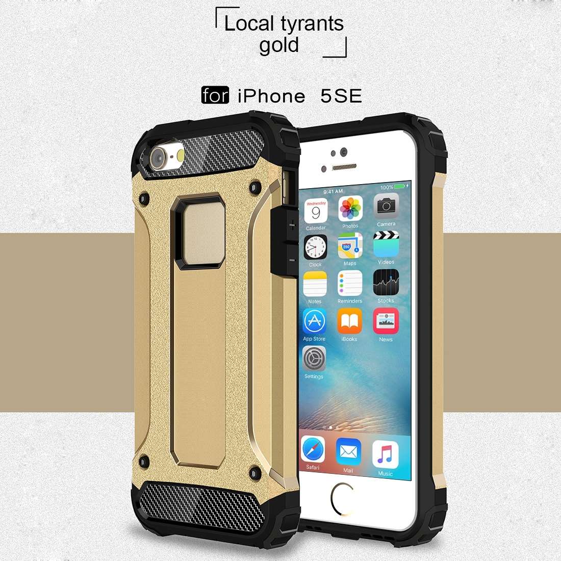 Tough Armor TPU + PC Combination Case for iPhone SE & 5 & 5s(Grey)