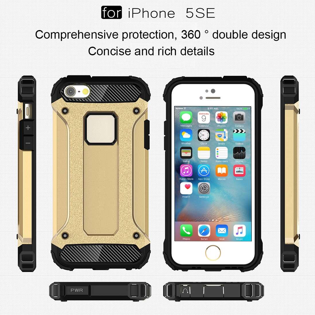 Tough Armor TPU + PC Combination Case for iPhone SE & 5 & 5s(Grey)