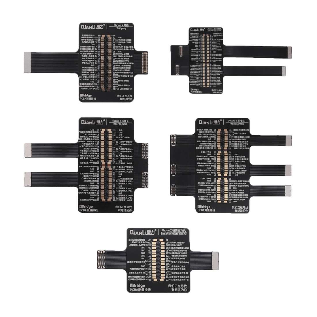 QIANLI iBridge FPC Test Cable (Touch/Display+Rear Camera+Front Camera+Charging Po ... for iPhone X