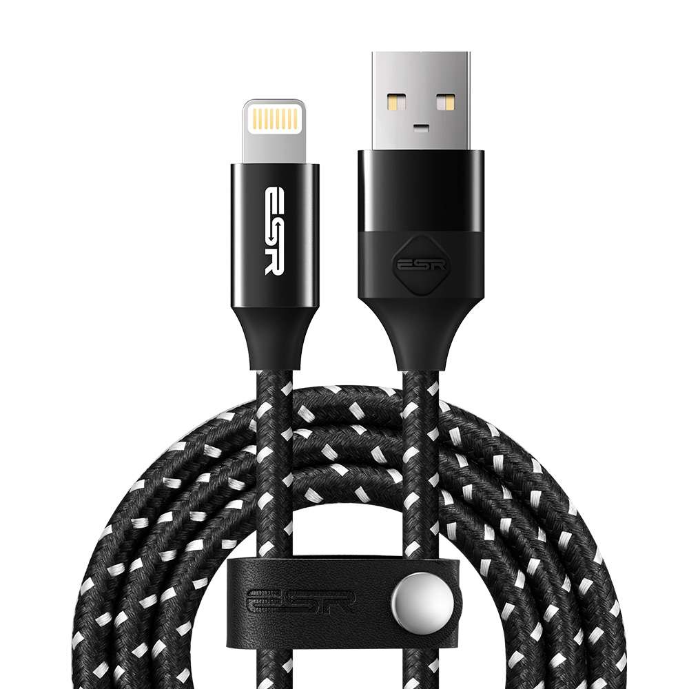 ESR 2m 2.4A MFI Certificated USB to 8 Pin Nylon Braided Fast Charging Cable
