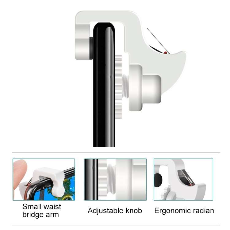 Eat Chicken Mobile Phone Trigger Shooting Controller Button Handle with Phone Holder(Black)