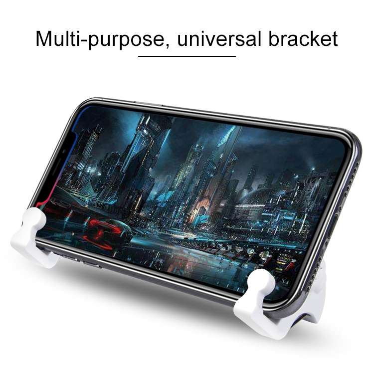Eat Chicken Mobile Phone Trigger Shooting Controller Button Handle with Phone Holder (White)