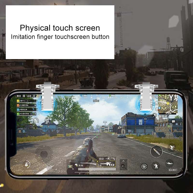 S4 Metal Press Eat Chicken Mobile Phone Trigger Shooting Controller Button Handle (Transparent)