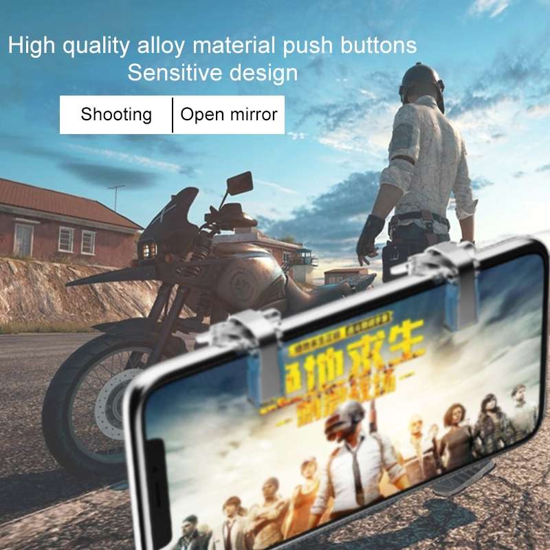 S4 Metal Press Eat Chicken Mobile Phone Trigger Shooting Controller Button Handle (Transparent)
