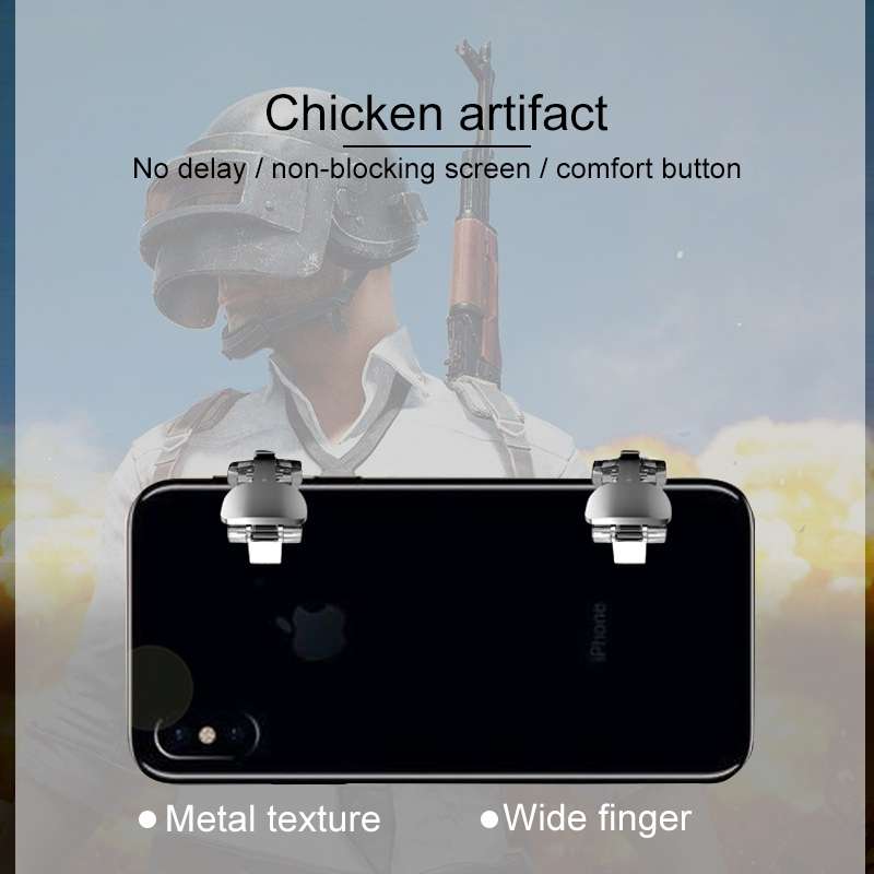 S4 Metal Press Eat Chicken Mobile Phone Trigger Shooting Controller Button Handle (Transparent)