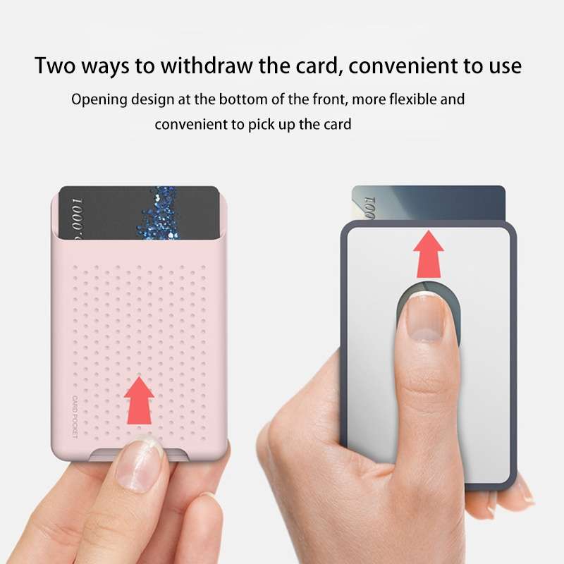For iPhone 13 Series / iPhone 12 Series Silicone Wallet Pouch Card Case Anti-degaussing ... (Grey)