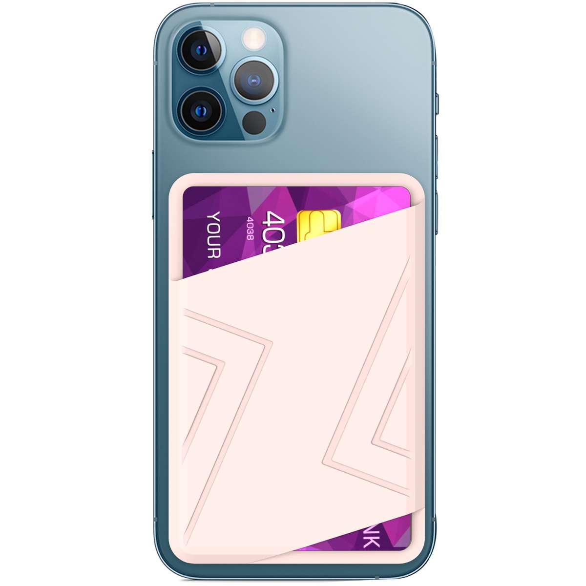 Silicone Wallet Pouch Card Case Magsafing Card Holder(Pink)