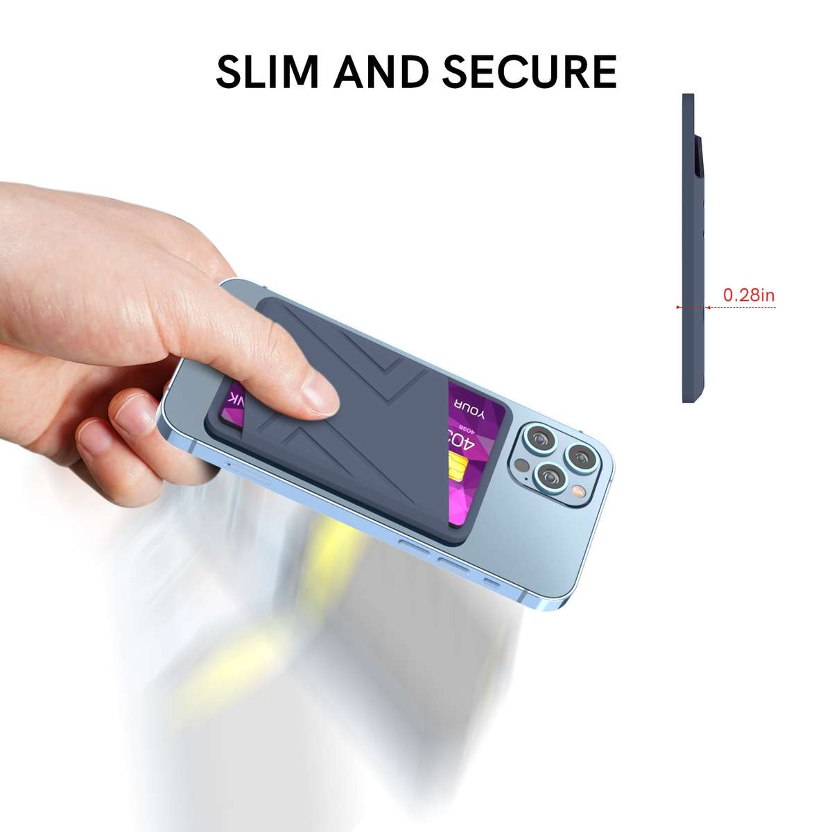 Silicone Wallet Pouch Card Case Magsafing Card Holder(Grey)