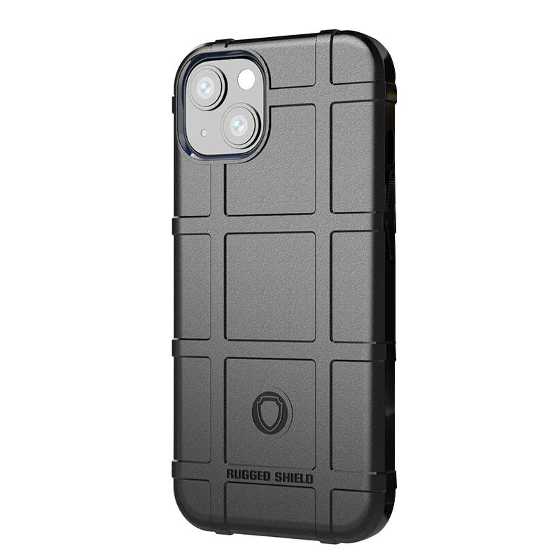 For iPhone 13 mini Rugged Shield Full Coverage Shockproof TPU Case (Black)