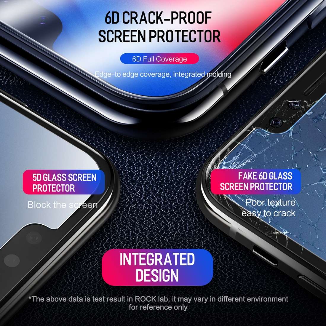 For iPhone 11 Pro Max / XS Max ROCK 0.26mm 9H 6D Curved Surface HD Full Screen T ... (Transparent)