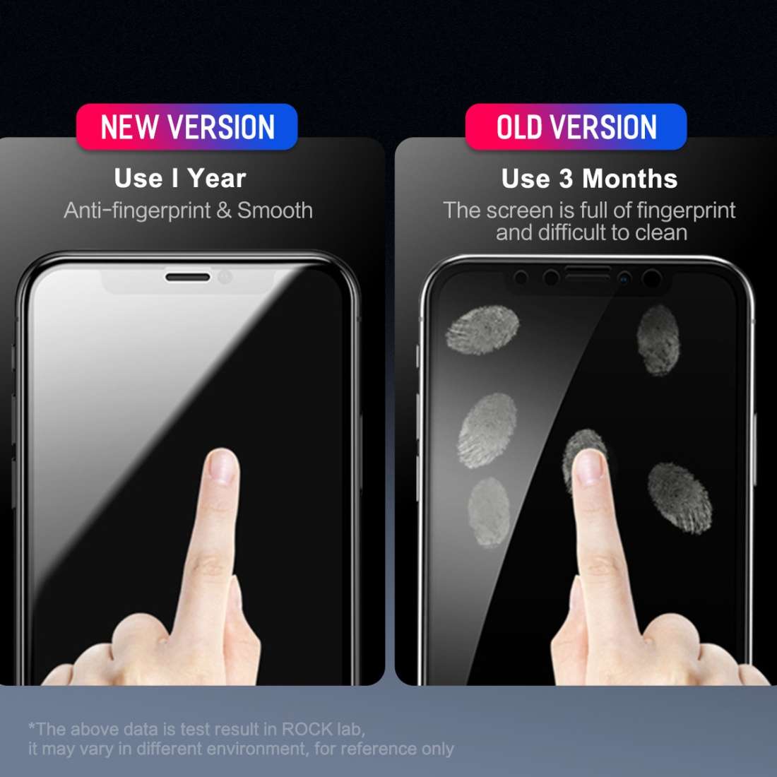 For iPhone 11 Pro Max / XS Max ROCK 0.26mm 9H 6D Curved Surface HD Full Screen T ... (Transparent)