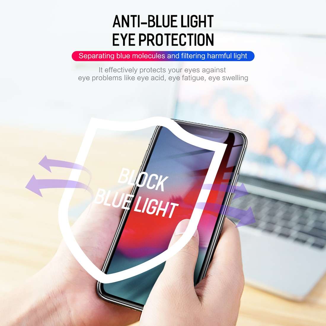 For iPhone 11 Pro Max / XS Max ROCK 0.26mm 9H 6D Curved Surface Anti Blue-ray HD Full Screen Tempe