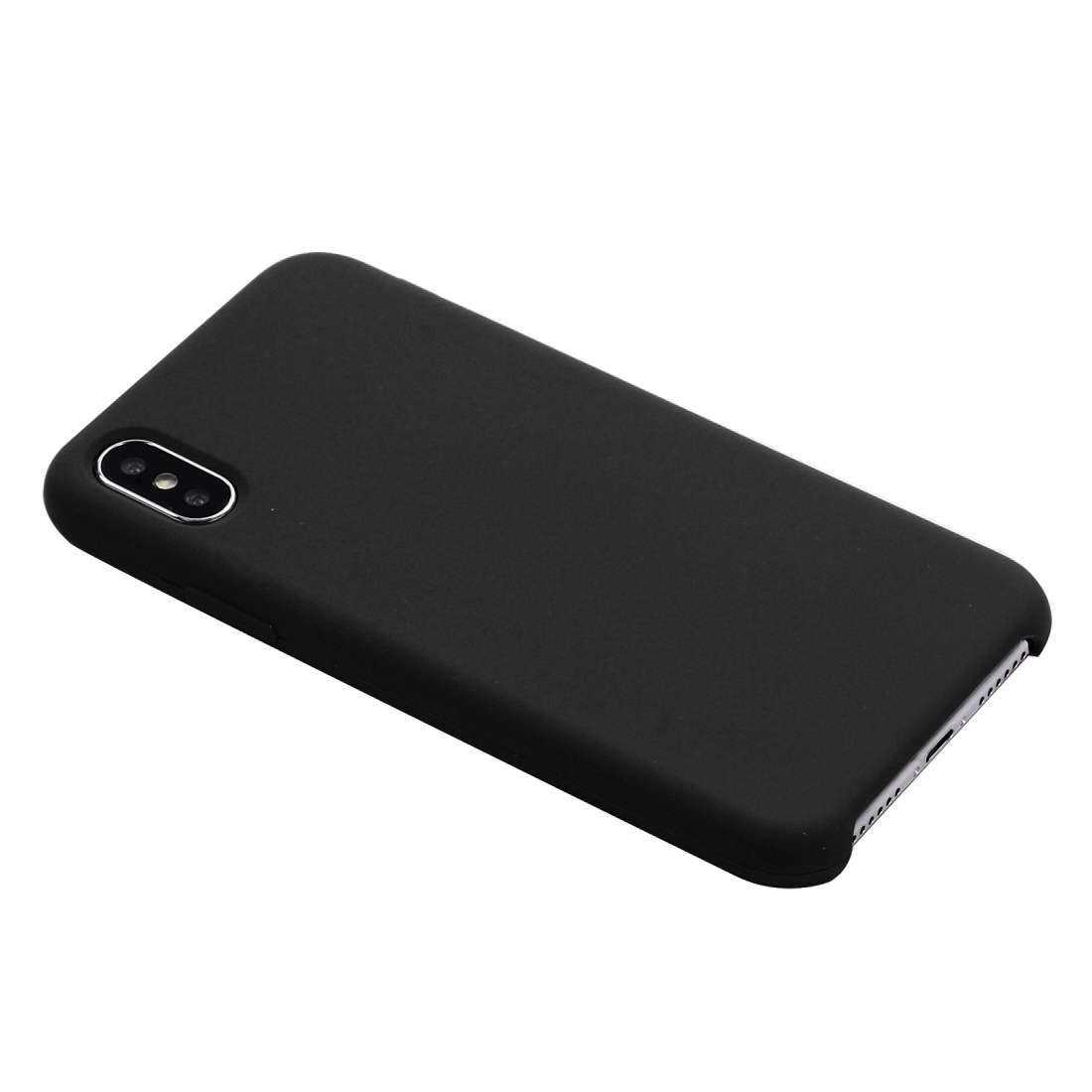 For iPhone XR Four Corners Full Coverage Liquid Silicone Case(Black)
