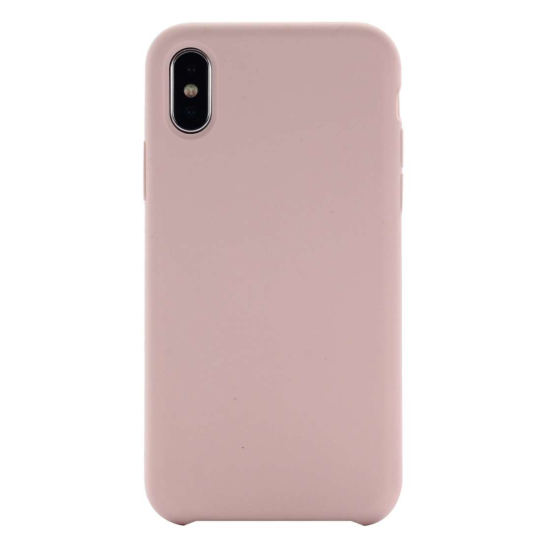 For iPhone XR Four Corners Full Coverage Liquid Silicone Case(Light Pink)