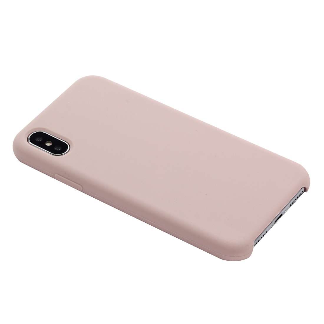 For iPhone XR Four Corners Full Coverage Liquid Silicone Case(Light Pink)