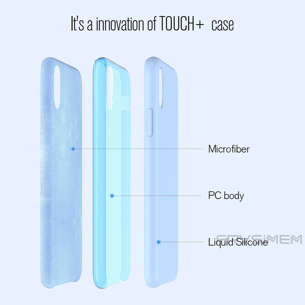 For iPhone XR Four Corners Full Coverage Liquid Silicone Case(Baby Blue)