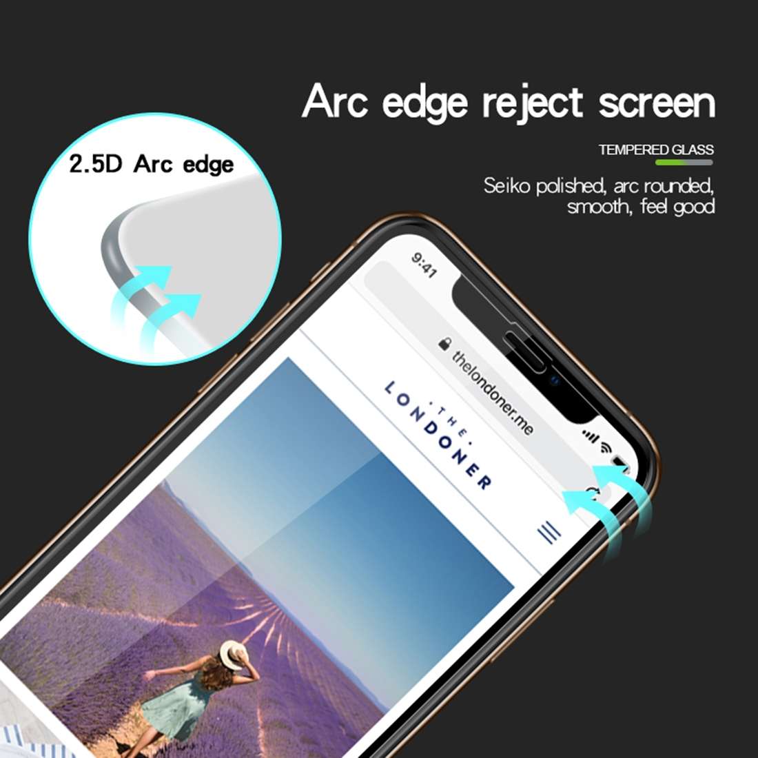 For iPhone 11 Pro / XS / X MOFI 9H Surface Hardness 2.5D Arc Edge Explosion-proof Full ... (Black)