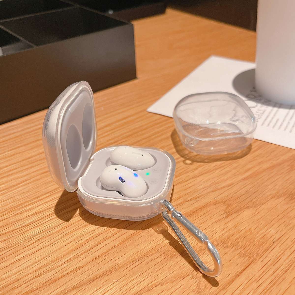 Wireless Earphones Transparent Anti-fall TPU Protective Case with Hook For Samsung Galaxy Buds Liv