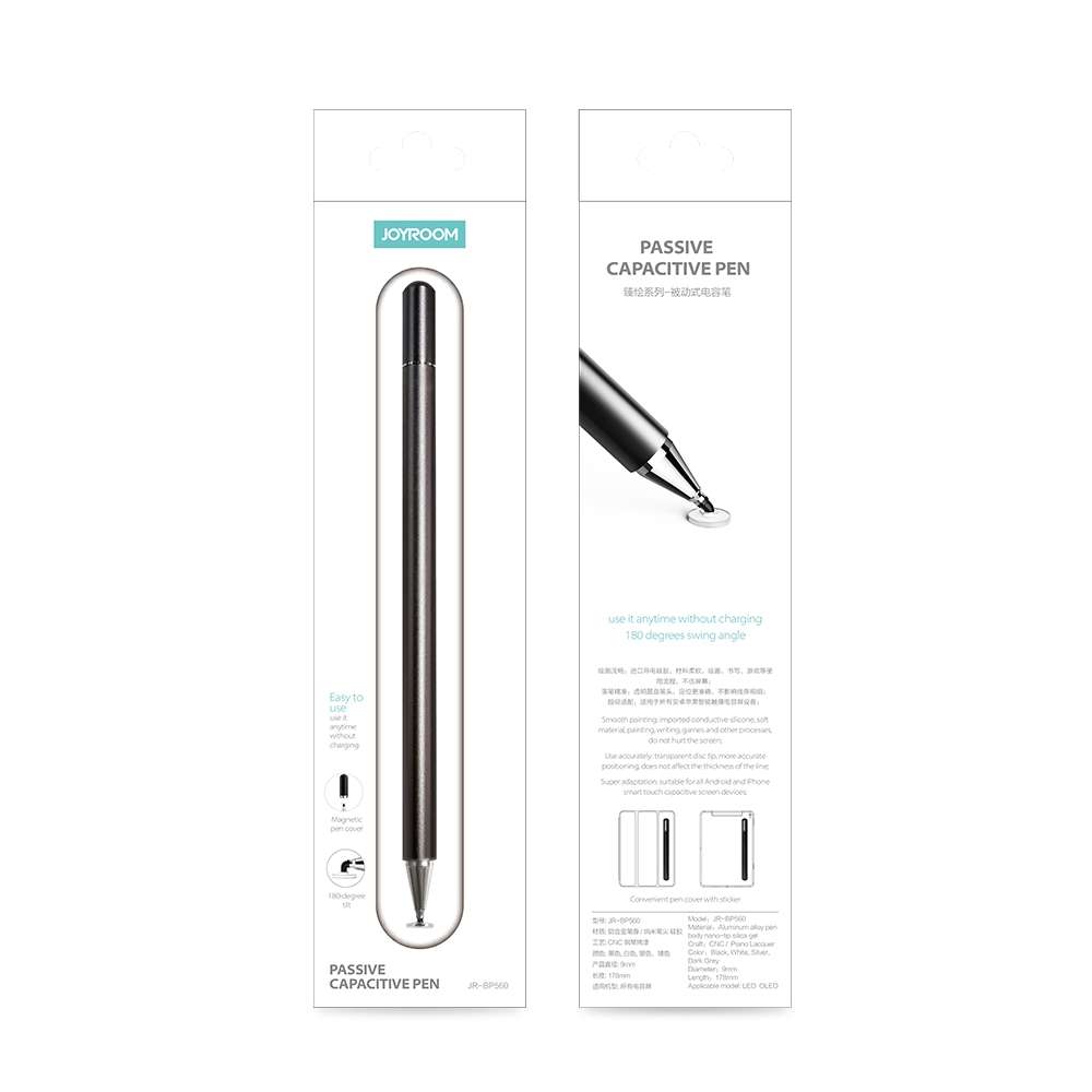 JOYROOM JR-BP560 Excellent Series Portable Universal Passive Disc Head Capacitive Pen ... (Silver)