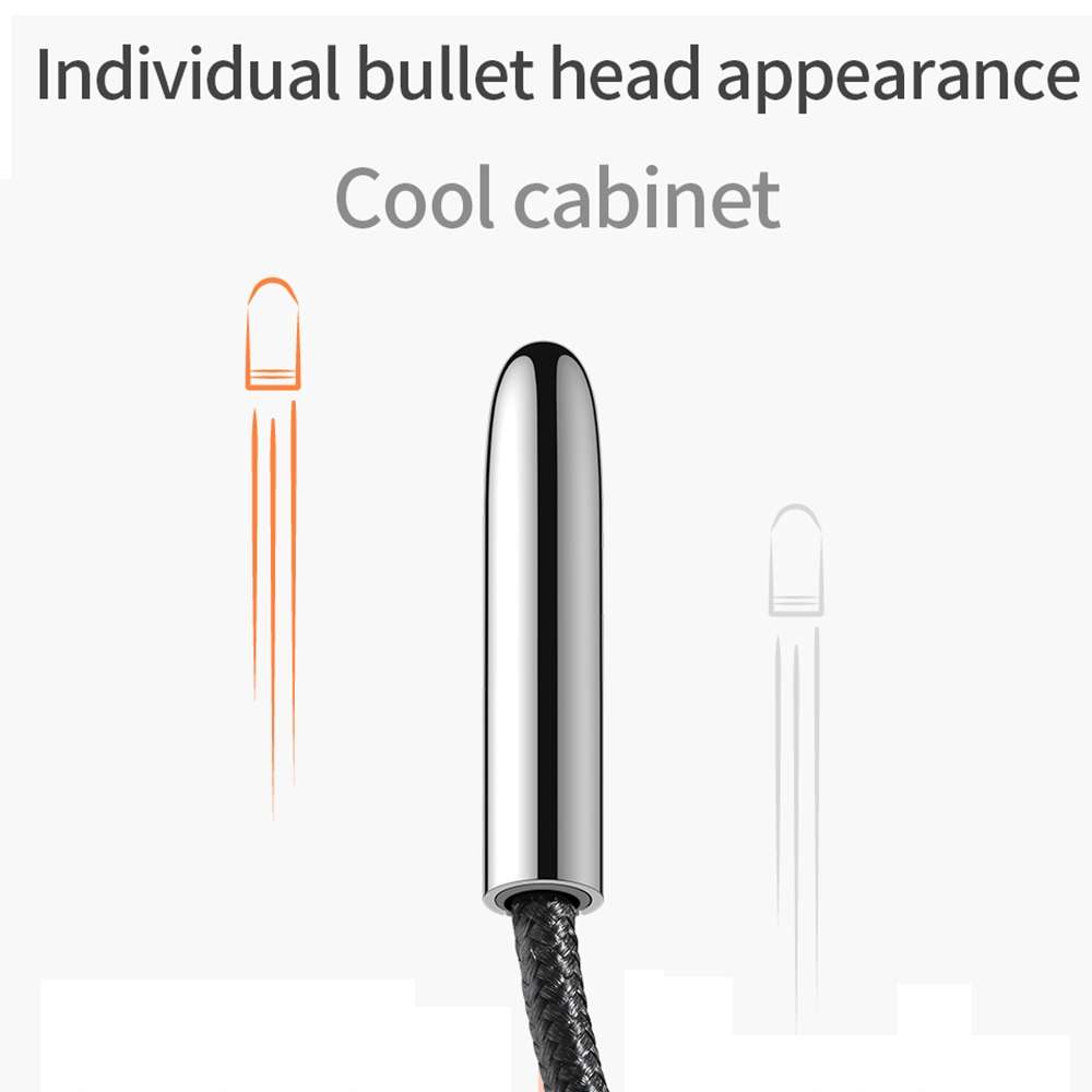 JOYROOM S-M98K 3A 8 Pin Bullet Shape Quick Charging + Transmission Nylon Braided Data ... (Black)