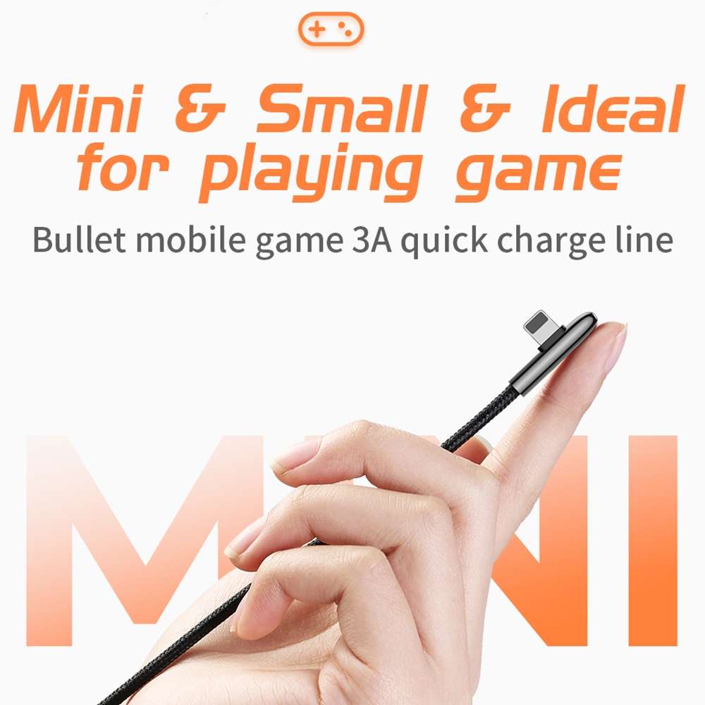 JOYROOM S-M98K 3A 8 Pin Bullet Shape Quick Charging + Transmission Nylon Braided Data ... (Black)