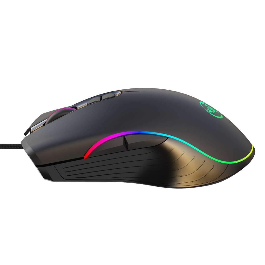 HXSJ A867 USB 6400DPI Four-speed Adjustable RGB Illuminate Wired E-sport Gaming Mouse, Length: 1.5