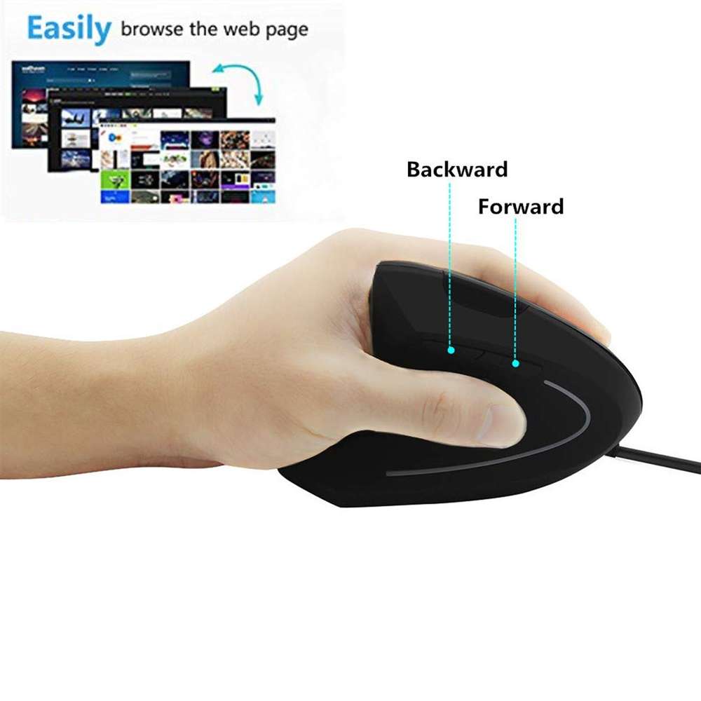 CM0093 Rechargeable Version 2.4GHz Three-button Wireless Optical Mouse Vertical Mouse for Left-hand,