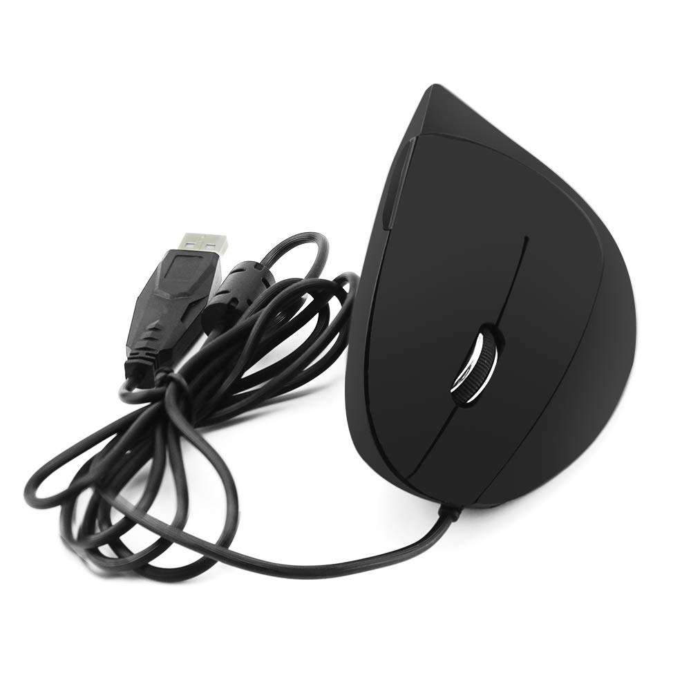 CM0093 Wired Version 2.4GHz Three-button Vertical Mouse for Left-hand, Resolution: 100 ... (Black)