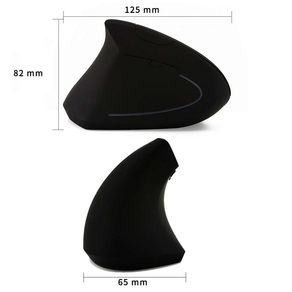 CM0093 Wired Version 2.4GHz Three-button Vertical Mouse for Left-hand, Resolution: 100 ... (Black)