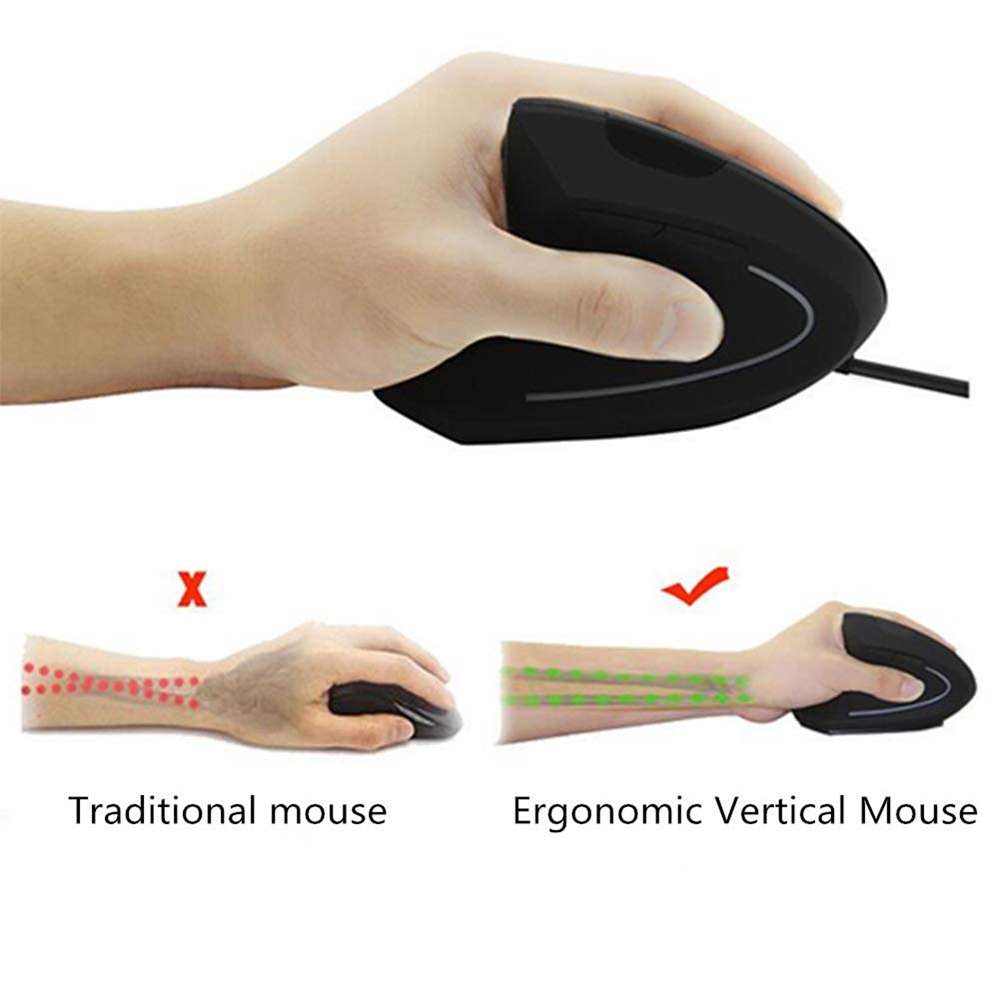 CM0093 Wired Version 2.4GHz Three-button Vertical Mouse for Left-hand, Resolution: 100 ... (Black)